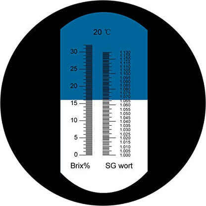 Rhino Beer (0-32% Brix & 1.000-1.130 Specific Gravity) Refractometer for Homebrew and Automatic Temperature Compensation, Replaces Homebrew Hydrometer | Teflon Coating | Wine Fruit Juice Test