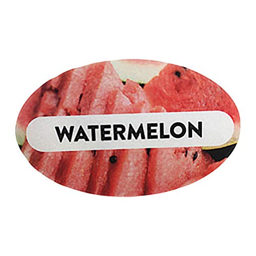 Watermelon Grocery Store Food Labels 1.25 x 2 Inch Oval Shape 500 Total Adhesive Stickers - color: Watermelon