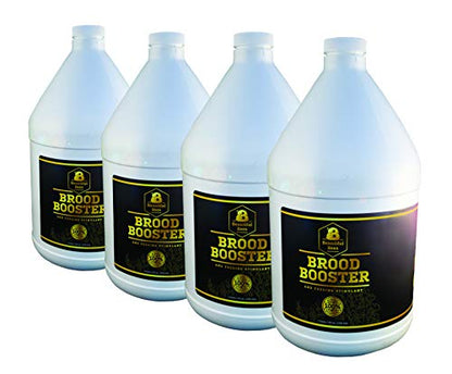 Brood Booster & Feeding Stimulant – 4 Gallon – Natural Honey Bee Supplement – Boosts Colony Growth – Prevents Syrup Fermentation – Aids Comb Building – Great for Nucs & Swarms - size: 4 Gallon