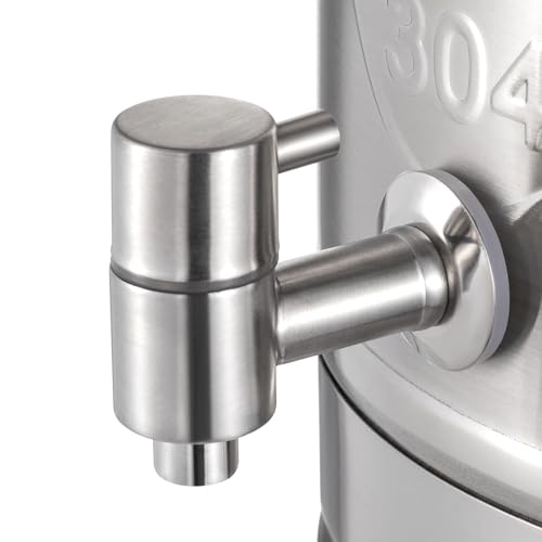 15L/4gal Milk Can with Spigot - 304 Stainless Steel Water Dispenser Food Storage Container for Liquid & Dry Goods, Wine Pail Bucket Metal Tote Jug for Kitchen, Farm - size: 15L/4gal