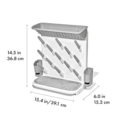 OXO Tot Expandable Drying Rack – Space-Saving Drying Rack | Newborn and Baby Essentials | Breastfeeding Essentials | Dry Baby Bottles | Save Space in Kitchen - size: Expandable