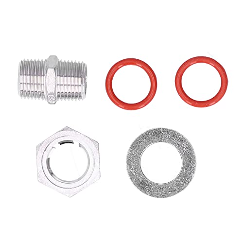 Stainless Steel Fermentation Bulkhead Kit with 0.635 cm NPT Ball Valve for Brew Kettles, Whiskey Stills, and Sparge Water Pots