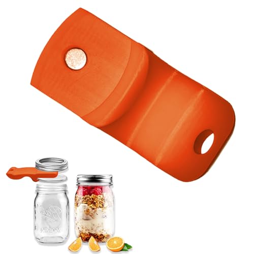 Mason Jar Opener Canning Tool,Canning Jar Opener, Releases Vacuum Seal on Wide Mouth and Regular Mouth Lids,Magnetic Jar Lid Lifter for Canning. Pickling and Home Food Storage (orange color) - color: orange color