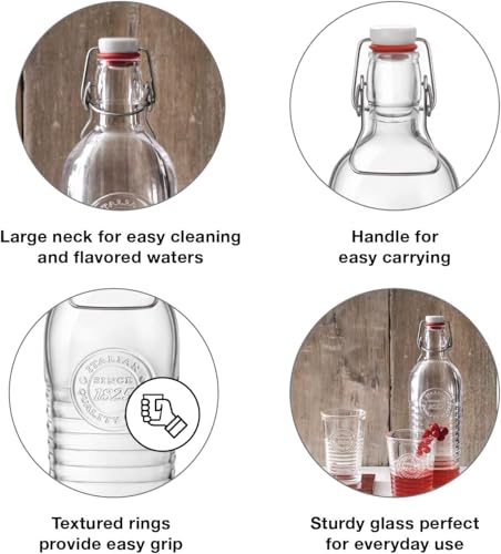 Bormioli Rocco Officina 1825 Swing Top Bottle - Clear, Set of 2