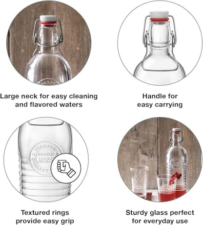 Bormioli Rocco Officina 1825 Swing Top Bottle - Clear, Set of 2