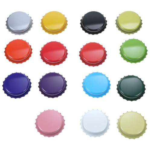 Oruola 15pcs Beer Bottle Caps, Assorted Bottle Caps for Crafts, Ideal Bottles Tops for Homebrew Projects，Multi-Color