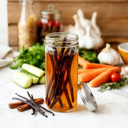 ComSaf 24 oz Mason Jars Wide Mouth 6 Pcs, Large Canning Jars with Seal Bands, 24 oz Glass jar with Lid for Jam, Sauce, Juice, Coffee, Pickling, Fruit, Dessert, Kitchen Storage, Vanilla Extract - size: 24oz wide mouth 6PCS