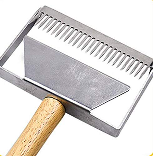 New Honey Hive Uncapping Fork Scraper Knife with Wood Handle Food Degree Stainless Steel Honey Uncapping Tool