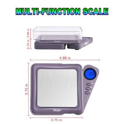 American Weigh Scales 200g x 0.01g Digital Pocket Gram Scale-Blade Series | Precision Mini Scale 0.01g Accuracy, Pocket Scale for Kitchen, Gold, Gems & Coin Scale, Smart Digital & Compact Scale - color: Gray, size: 200g x 0.01g