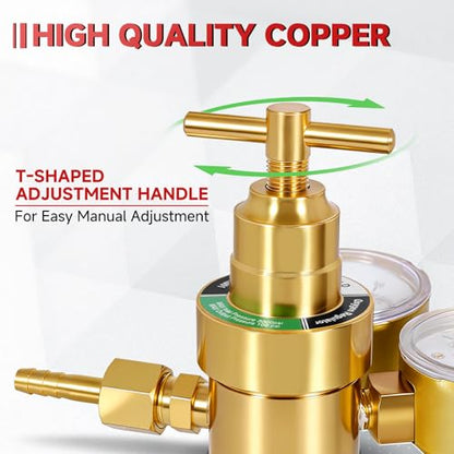 Light Duty Oxygen Regulator Welding Gas Gauges, CGA-540 Oxygen, for Torch Cutting Kit, T-Handle - style: Oxygen Regualtor