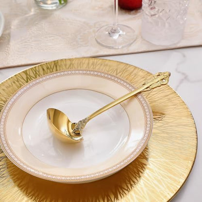 KEAWELL Premium 7.5 inch Luxury Gravy Ladle, 18/10 Stainless Steel, Small Gravy Spoon for Home. Solid and Sturdy, Dishwasher Safe. (1, Gold) - color: Gold
