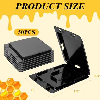 50 PCS Hive Beetle Catchers, Reusable Black Plastic Beekeeping Supplies, Beekeeping Tools for Farm & Apiary Care