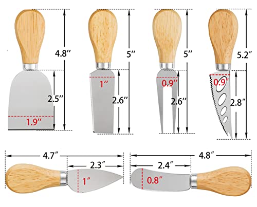 Cheese Knives Set - Cheese Knife, Cheese Spreader, Cheese Fork, Cheese Slicer, Cheese Cutter, Butter Knife – 6PCS Mini Stainless Steel Cheese Knives - Cheese Knife Set for Charcuterie Board - color: Option3