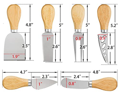 Cheese Knives Set - Cheese Knife, Cheese Spreader, Cheese Fork, Cheese Slicer, Cheese Cutter, Butter Knife – 6PCS Mini Stainless Steel Cheese Knives - Cheese Knife Set for Charcuterie Board - color: Option3