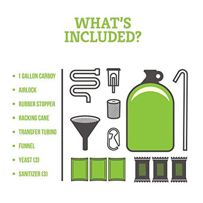 Craft A Brew - Hard Cider Kit - Beer Making Kit - Make Your Own Craft Beer - Complete Equipment and Supplies - Starter Home Brewing Kit - 1 Gallon