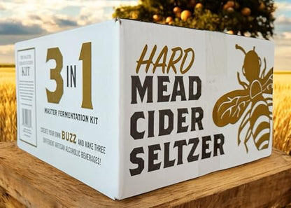 Master Mead Making Kit- Brew Your Own Mead - Includes Equipment and Ingredients with bonus Hard Cider/Hard Seltzer Ingredients Must Bee Company - size: 1 Gallon Master Kit