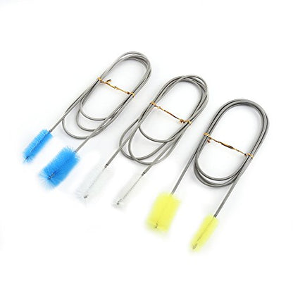Fdit Tube Clean Brush Cleaning Brush for Water Pipe Flexible Double Tube Cleaning Brush Pipe Fish Brush Spring Clean Brush(Transparent)
