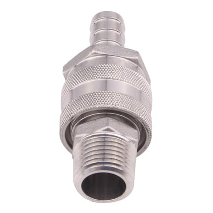 DERNORD Stainless Steel Quick Disconnect Set - Beer Brewing Connector Kit (Barb Female/MPT Male(Pack of 2)) - size: Barb Female/MPT Male