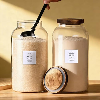 Large Glass Jar with Lid,（1Gallon/4000ML） Airtight Storage Container for Kitchen Countertop, Pantry, Coffee, Tea, Flour, Walnuts and Candy - size: 1Gallon*1
