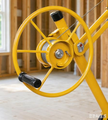 Winado 11 ft Drywall Lift Panel Rolling Hoist Jack Lifter for Sheetrock | Drywall Lifting Construction Tool with Caster Wheels and Adjustable Telescopic Arm, Yellow - color: Yellow, size: 11 ft