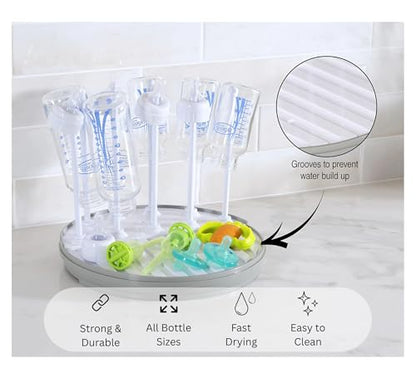Pequeño Baby Bottle Drying Rack for Countertop – Compact Drying Station for Bottles, Nipples & Pump Parts | Fast-Drying BPA-Free Organizer for Newborn Essentials