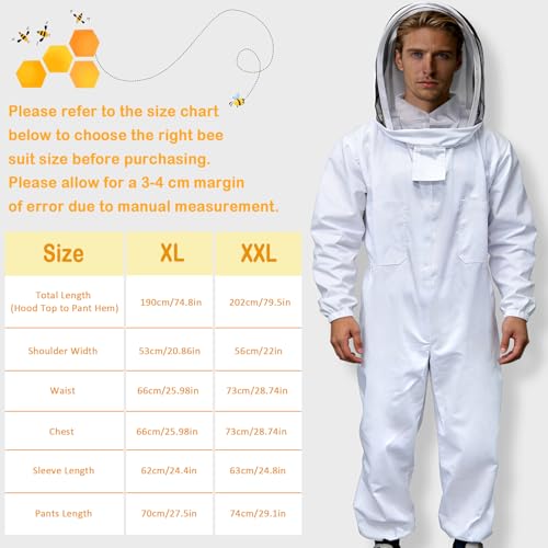Blisstime 13pcs Bee Hives Starter Kit Beekeeping Supplies with Bee Suit, Bee Supplies and Equipment with Bee Smoker, Honey Bee Hive Tools for Beginners and Bee Keeper(XXL)