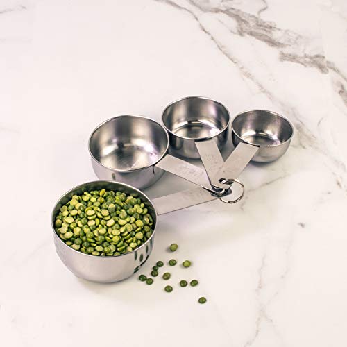 Mrs. Anderson’s Baking Measuring Cups, Engraved Measurements for Liquid or Dry Ingredients, Stainless Steel, 4-Piece Set - size: 4-Piece Set, Standard