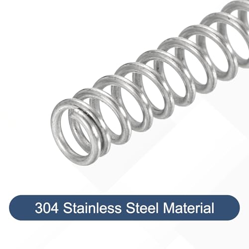 uxcell 50Pcs 304 Stainless Steel Compression Springs, 0.5mm x 4mm x 5mm Small & Tiny Pen Spring for Home Repair & DIY, Workshop & Industrial Use, (Silver Tone) - size: 4mmx5mm