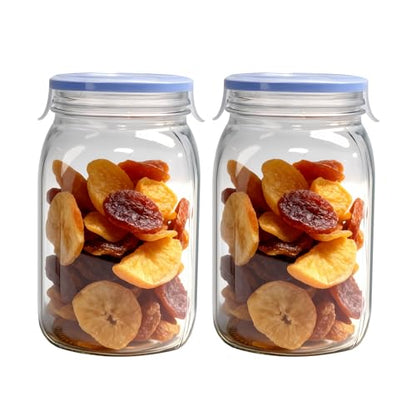 Glass Sealed Jar—Airtight Storage Jar (2, Pack, 47.4oz) - size: 47.4oz