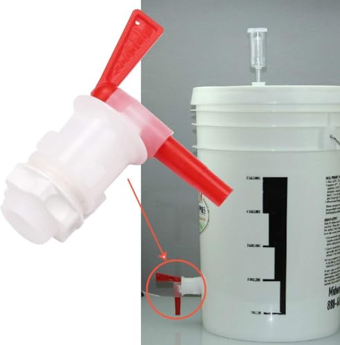5 Gallon Bucket Spigot Fermenting Bucket Spigot Beer Faucet Tap Homebrew Wine Making Beer Brewing Bottling Fermenter by LUCKEG 4PCS