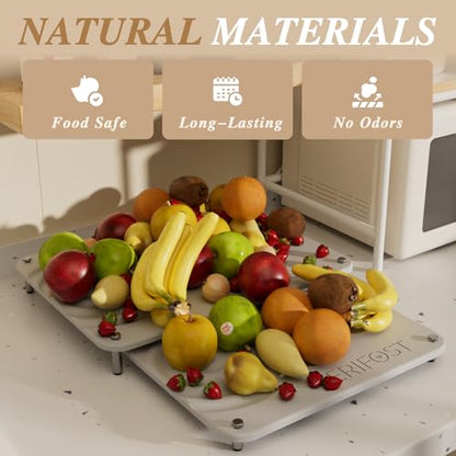 VERIFOST 2pcs Large Stone Dish Drying Mat with Acacia Wood Holder Stand for Cutting Board and Stone Drying Mat for Kitchen Counter Quick Dry Diatomaceous Earth Mat for Kitchen Counter, Moonlight Gray - color: Acacia Holder Moonlight Gray