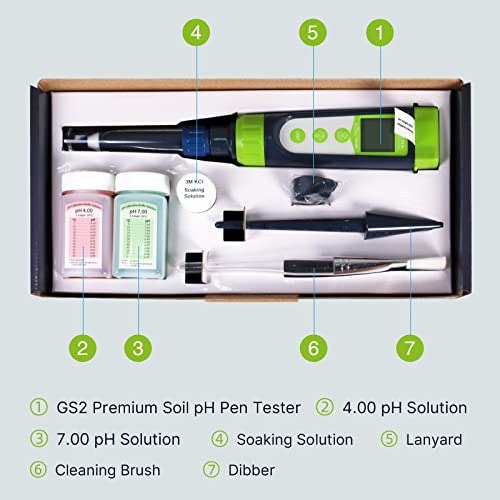 Apera Instruments AI102G GroStar Series GS2 Soil pH Pen Tester Kit for Direct Soil Test and Nutrient Solutions Test with Replaceable Swiss Spear pH Probe, Gen II - style: Soil pH