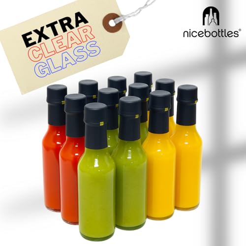 nicebottles Clear Glass Woozy Bottles with Shrink Capsules, 5 Oz, Case of 12 - size: Pack of 12