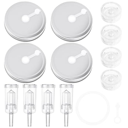 Fermentation Kit for Wide Mouth Jar, Pickling and Sauerkraut Kit with Glass Fermentation Weights Fermenting Lids Airlocks Silicone Gaskets for Pickles (Jar not included)
