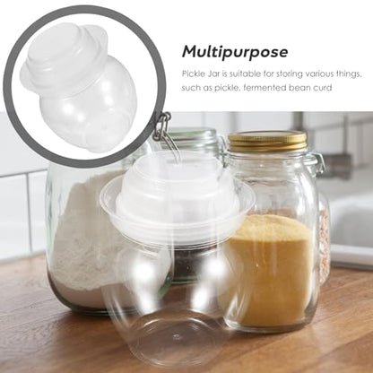 SEWACC 800ml Pickling Food Jar with Airtight Seal, Plastic Fermenting Pickle Container for Home Vegetable Storage and Kimchi Preservation