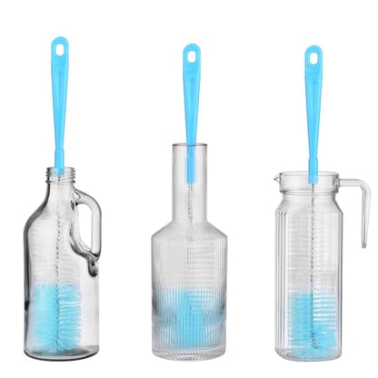 ALINK 17 inch Extra Long Bottle Cleaning Brush Cleaner for Washing Narrow Neck Beer/Wine/Thermos, Brewing Bottles, Hummingbird Feeder - color: Blue