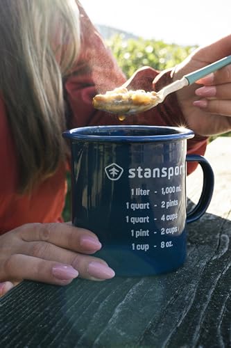Stansport Enamel Measuring Cup with Spout 15988