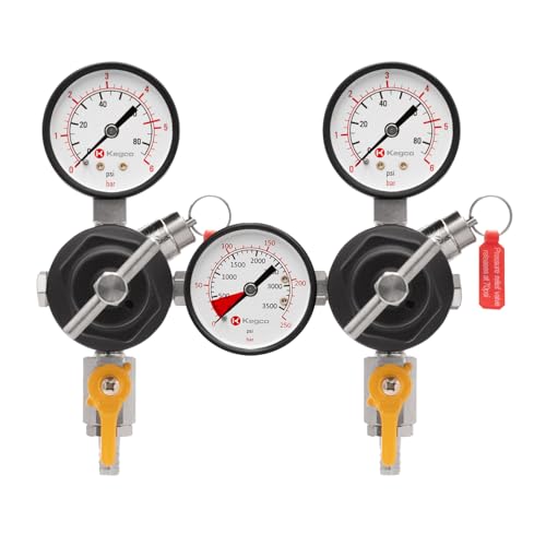 Kegco YH-76PRM-2 Commercial Grade Dual Body CO2 Draft Beer Regulator