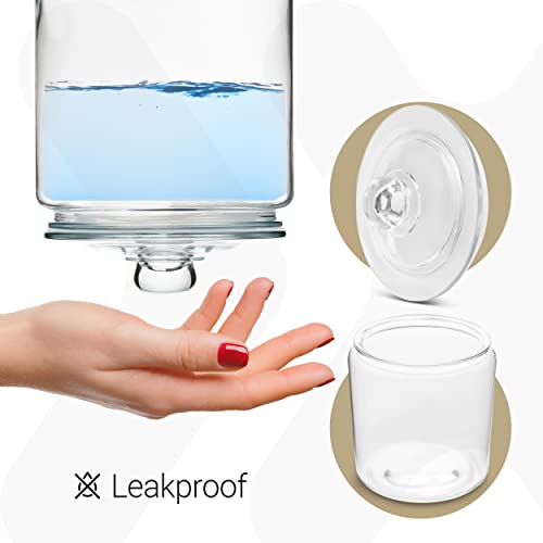 1 Gallon Glass Cookie Jars + Labels & Marker - Set of 2 Canister Sets for Kitchen Counter with Airtight Lids, Sugar Packet Holders Food Storage Containers with Lids Airtight for Pantry, Flour, Sugar.