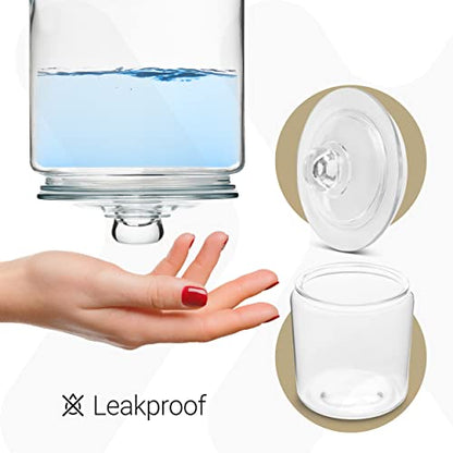 1 Gallon Glass Cookie Jars + Labels & Marker - Set of 2 Canister Sets for Kitchen Counter with Airtight Lids, Sugar Packet Holders Food Storage Containers with Lids Airtight for Pantry, Flour, Sugar.
