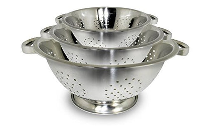 ExcelSteel Colander Set Stainless Steel | Nesting Design | Mirror Polished | Oversized Handles | 1-4 Quart, Set of 3 - size: 1 QT/2.5 QT/4 QT