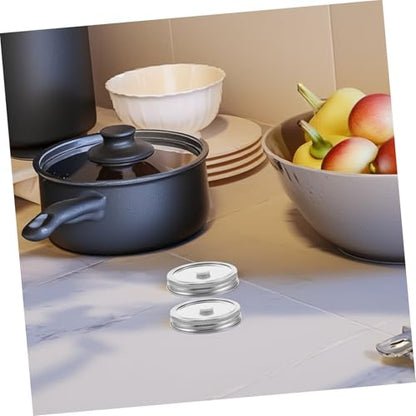 MAGICLULU 2pcs Stainless Steel Mason Jar Lids Vacuum Sealer for Wide Mouth Jars Canning Storage Accessory