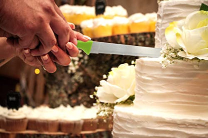 10Inch/12Inch Stainless Steel Cake Knife Plastic Handle Baking Pastry Spatulas Serrated Bread Knife Kitchen Baking Tool (12 inch)