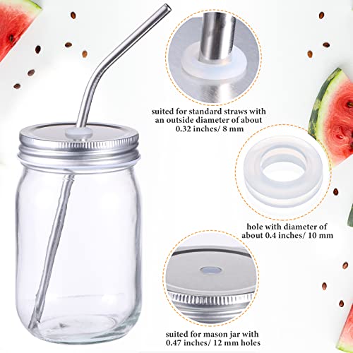 Wesiti Silicone Straw Hole Grommets for Mason Canning Jar Airlock Fermenter Lid Rubber Silicone Grommets for Straws, Airlock Beer Wine Plastic Bucket Fermenter Lids, 8 mm(50 Pcs)