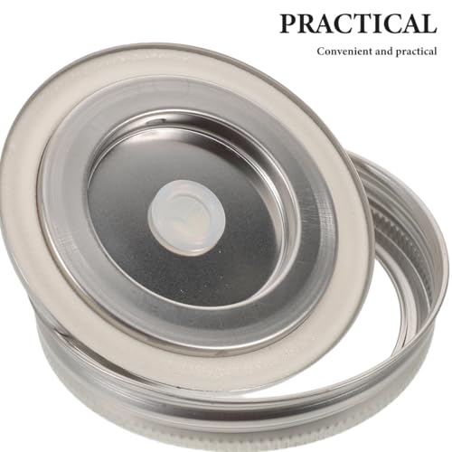 Wide Mouth Mason Jar Fermentation Lids Air Lock Burping Caps for Pickling Stainless Steel Mason Jar Lids Leakproof Seal 2-Pack for Jams and Canning