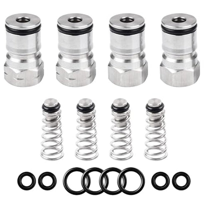 2 Pairs Ball Lock Keg Post, Stainless Steel Homebrewing Beer Cornelius Corny Keg Quick Disconnect Kegerator Gas + Liquid 19/32-18 Thread Adapter Poppet Spring Sealing Gasket Replacement Kit