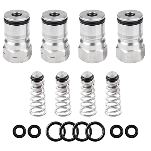 2 Pairs Ball Lock Keg Post, Stainless Steel Homebrewing Beer Cornelius Corny Keg Quick Disconnect Kegerator Gas + Liquid 19/32-18 Thread Adapter Poppet Spring Sealing Gasket Replacement Kit