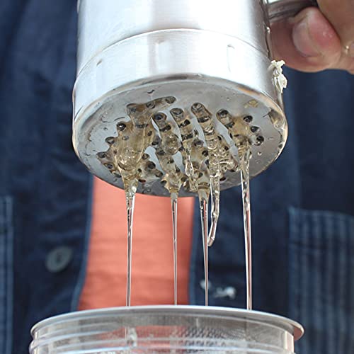 Zerodis Portable Stainless Steel Honey Extractor Mini Honey Squeezer Squeezing Tool Beekeeping Tool Stainless Steel Honeycomb Spinner Crank Beekeeping Extraction Apiary