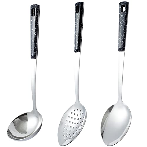 Stainless Steel Serving Spoons Set with Slotted Spoon, Serving Spoon and Perforated Spoons, soup ladle,kitchen cooking utensils set