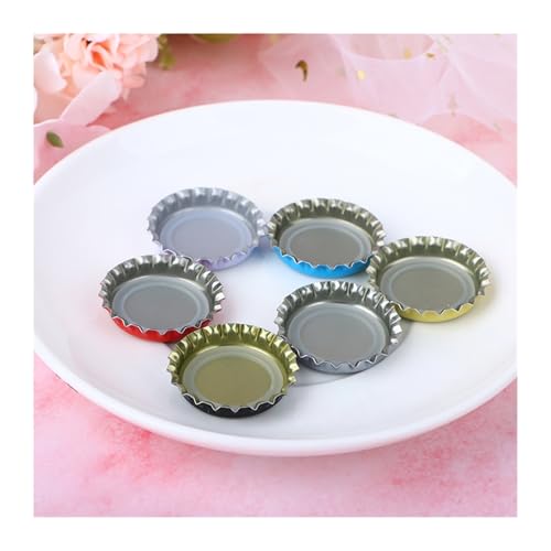 100PCS Tinplate Beer Bottle Caps Craft Beer Bottling Caps Oxygen Absorbing Seal Beer Bottle Caps DIY Home Brewing Tool(Black) - color: Black